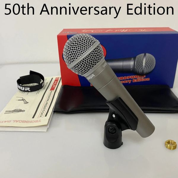 HUR 50th Anniversary Edition wired dynamic vocal microphone sm 58 mic for PC Gaming Singing Living KaraokeMicrofonosMicrofone 251204