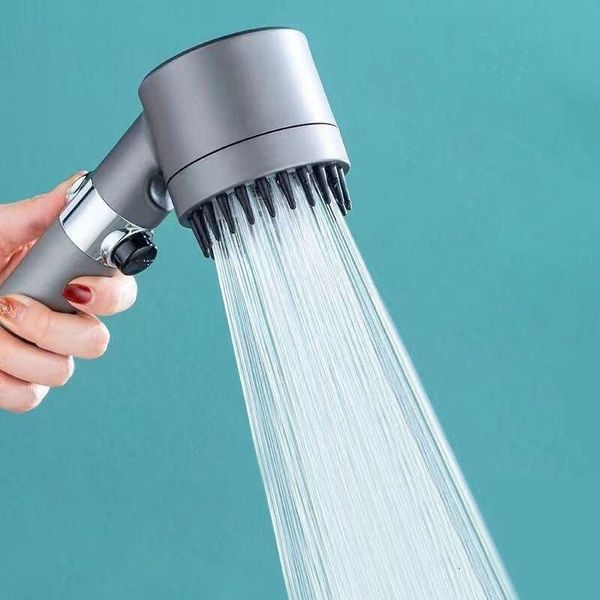 designer High-pressure Head 3-mode Adjustable Spray with Massage Brush Filter Rain Shower Faucet Bathroom Accessories