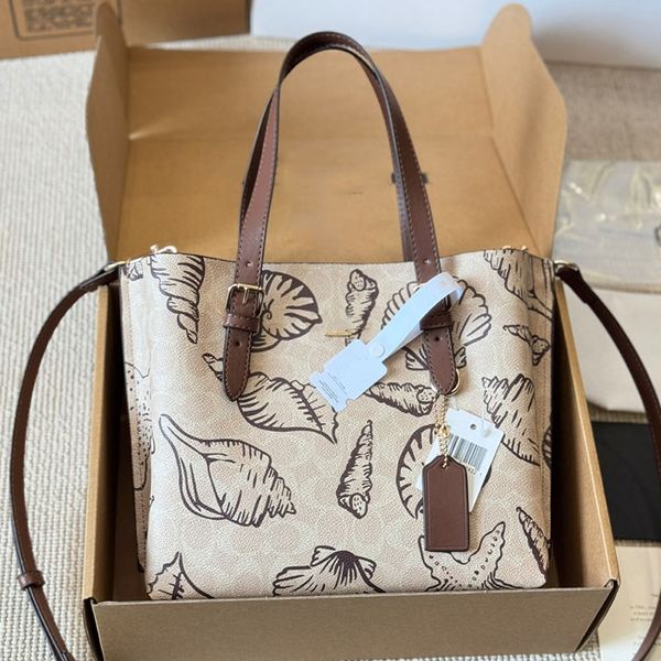 Shell printed tote bag Designer womens tote bag leather handbag trumpet shell shoulder bag women shipping bag outdoor bag, Khaki
Shell printed tote bag Designer womens tote bag leather handbag trumpet shell shoulder bag women shipping bag outdoor bag, Khaki