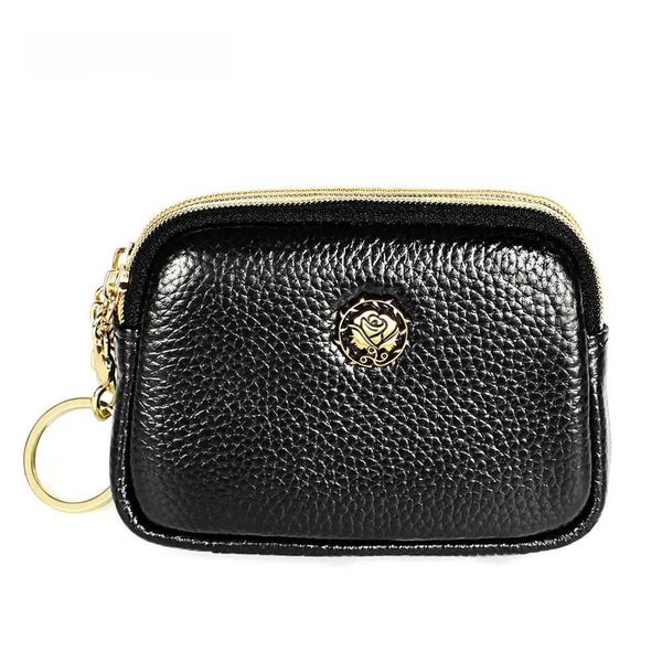 Simple Genuine Leather Wen Coin Purse Double Zipper Small P…