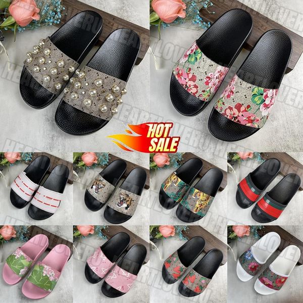 Designer Slides Sandals Letter Womens Mens Floral Tiger Snake Print Flat Slider flip flop Summer Pool Beach Fashion Slippers black white pink Indoor bathroom
