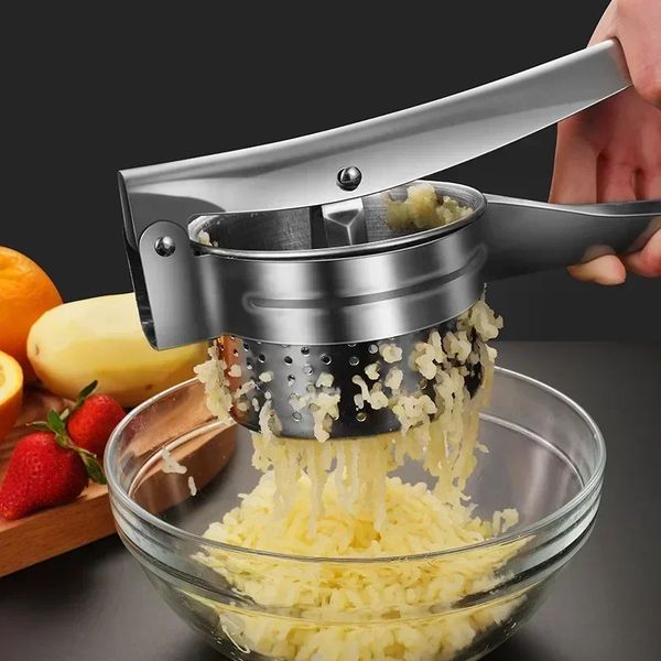 Masher RicerPress Mashed Potatoes Stainless Steel Crushing Puree Fruit Vegetable SqueezerJuicer Press Maker Kitchen Tools 251213