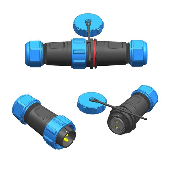 M21 Series 2-Cores Water Resistant Plastic Industrial Grade joints/plugs with 30 Amps Capacity Connectors for Heavy-Duty Applications,