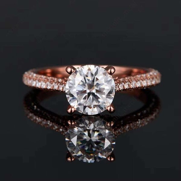 VVS Moissanite 18k Gold fashion S925 Silver Promise Diaspore Female Wedding Ring Halloween Jewelry