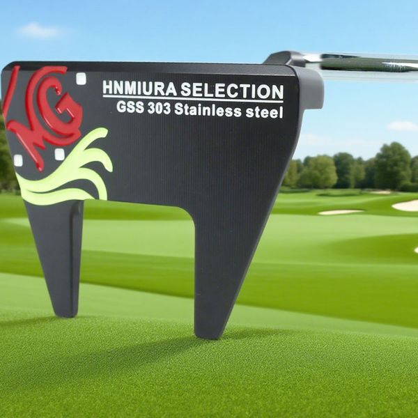 Golf Clubs Cow Horns Golf Putter Black GSS303 Stainiess Steel Right Handed Semicircle Putter Steel Shafts and Golf Headcover Golf Equipment