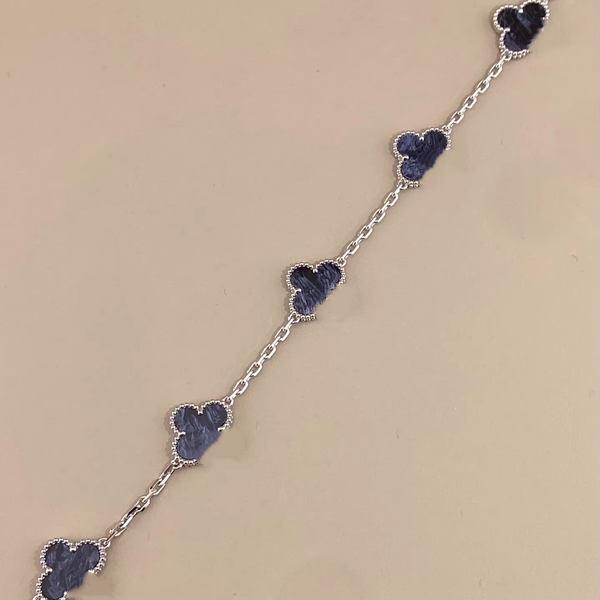 Elegant White Gold Five-Color Bracelet