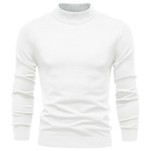 WOZK Autumn and winter new casual men's solid color pullover sweater semi high neck knitted sweater casual men's inner top white, Round neck coffee color
WOZK Autumn and winter new casual men's solid color pullover sweater semi high neck knitted sweater casual men's inner top white, Round neck coffee color