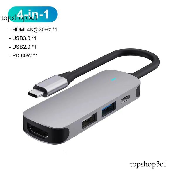 Type-C 4-in-1 USB 3.0 Computer Ethernet Adapter Multi-Function Docking Station Hub free shipping