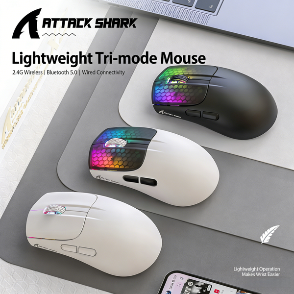 Attack Shark X5 RGB Tri-Mode Wireless Mouse - — compare prices at CompareOffers