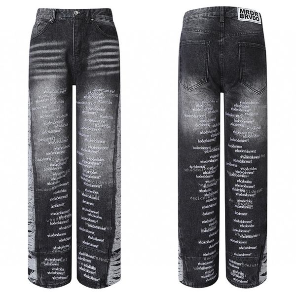 Who Decides War Denim Jeans Men Designer Loose Straight Pants Washed Ripped Jeans, As shown in figure 02
Who Decides War Denim Jeans Men Designer Loose Straight Pants Washed Ripped Jeans, As shown in figure 02