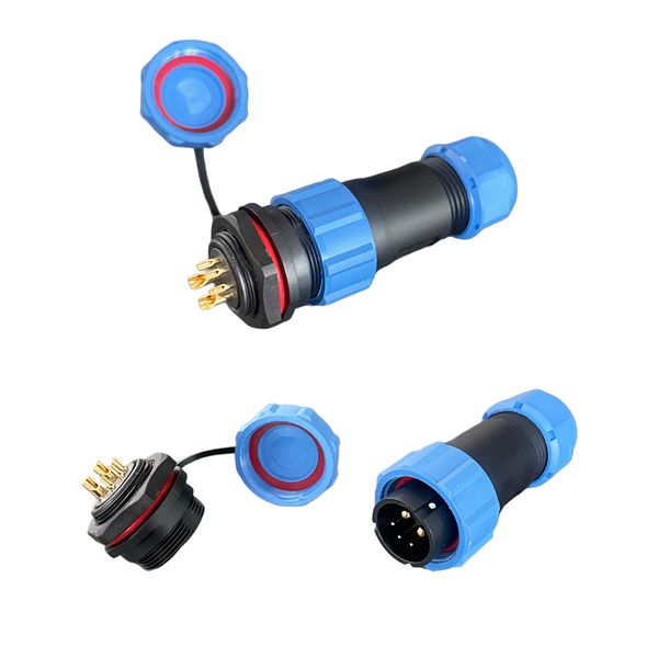 10 pcs M21 5-Cores 2 cores 30A,3 cores 5A adapters with rear lock Waterproof Industrial Connector