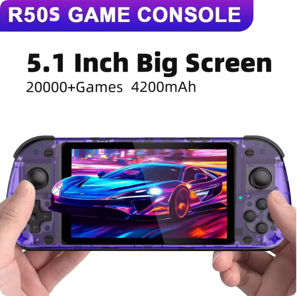 5.1 Inch R50S Retro Handheld Game Console 854*480 Large Screen Linux System Portable Pocket Video Game Player Boy Gifts