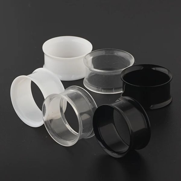 6pcs Hollow Acrylic Double Flared Saddle Ear Tunnels Plug Gauges Stretcher Expander Body Piercing Jewelry 316mm Size 251222