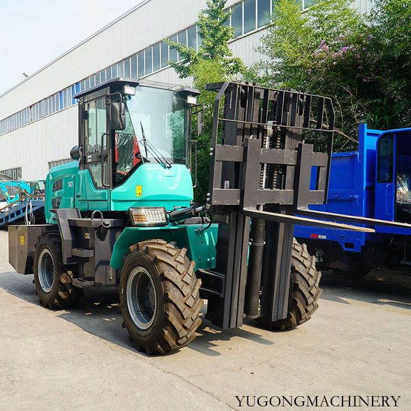 Powerful Rough Terrain Forklift With 3 Stage Mast For High Lift Stacking
Powerful Rough Terrain Forklift With 3 Stage Mast For High Lift Stacking