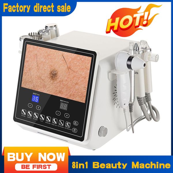 New 8in1 Facial Comprehensive Care Device Water Oxygen Cleaning Enhances Tightening Pores Detection Anti inflammatory Acne Removal Shrinking Pores