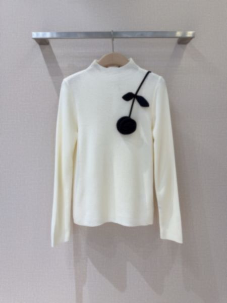 Val 2026 high quality womens wool top new t shirt women designer clothes women flower top designer top women base shirt women sweater women elasticity top knitted top