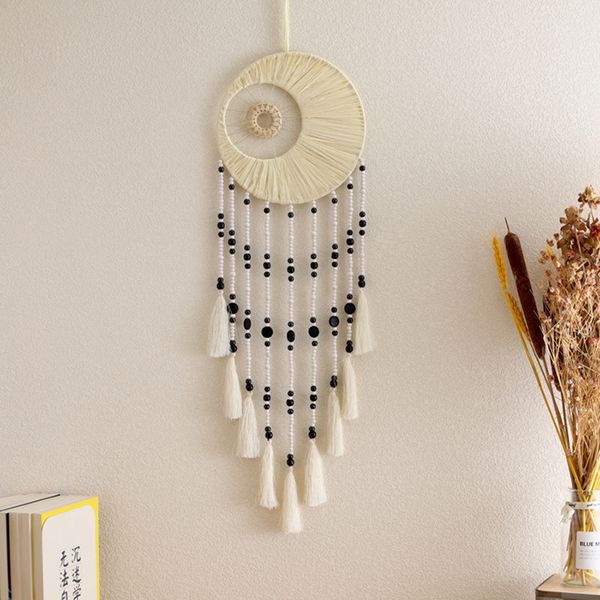 Hollow Out Double Round Woven Wooden Bead Tassel DreamCatcher Decoration Home Living Room Bedroom Wall Hanging DreamCatcher