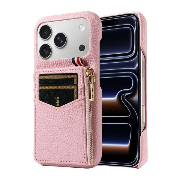 Suitable for Apple 171615 Pro Max Full Coverage Phone Leather with Zipper Card Slot iPhone 14131211 Protective Case Business Men and Women