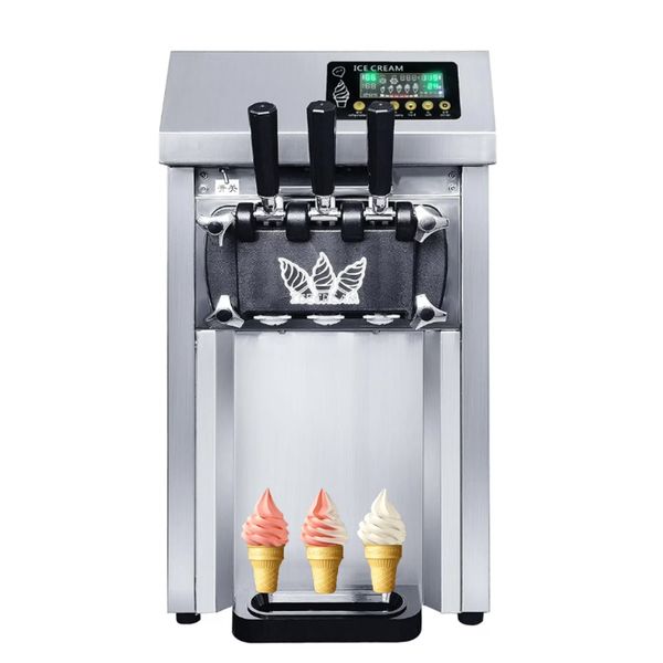 DHgate Ice Cream Machine with Pre-cooling & Fresh-keeping Function, icecream 18L/H Commercial Soft Serve Machine, 3 Flavors Countertop Soft Ice Cream Maker sold by DHgate
