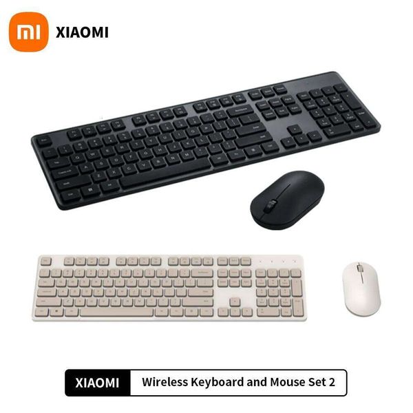 Xiaomi Keyboard Mouse Set For Office Computer Ghz Wireless Portable Black Minimalist Keys USB Thin Keyboards