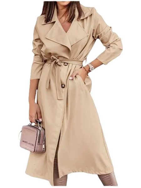 Womens Wool Blends Coats Double Breasted Thin Womens Trench…