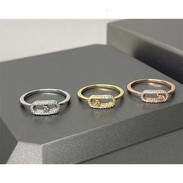 luxury jewellery Rose Gold rings women 925 Sterling Silver Ellipse Slide designer Ring fashion free Wedding shipping Engagement Accessories Holiday Gifts