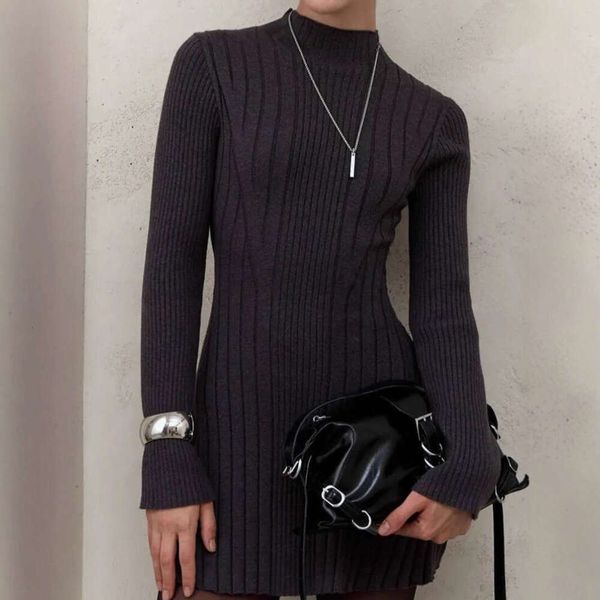 Women's 2025 Spring Knitted Dress Long Sleeve Semi-High — compare prices at CompareOffers