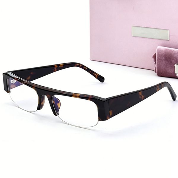 Unisex Retro Browline Semi-Rimless Sunglasses Optical Glasses Trendy Flat-Top Acetate Frame Eyewear UV400Street Shades BO752-16for Prescription fullset Case