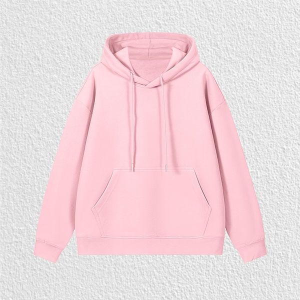 (1553) Unisex solid color Chinese cotton heavyweight loose hooded sweatshirt
