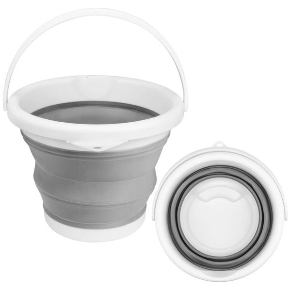 3L Collapsable Portable Foldable Bucket Thick Folding Silicone Cover Wash Car Bucket Camping Travel Fishing Bucket 251225BJ