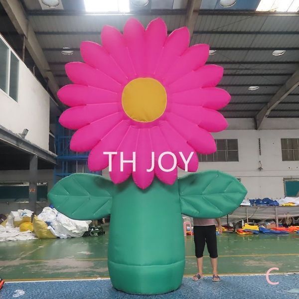 Free delivery Outdoor Activities Shopping Mall Decoration Inflatable Giant Colorful Sunflower Plants Models with light For Advertising