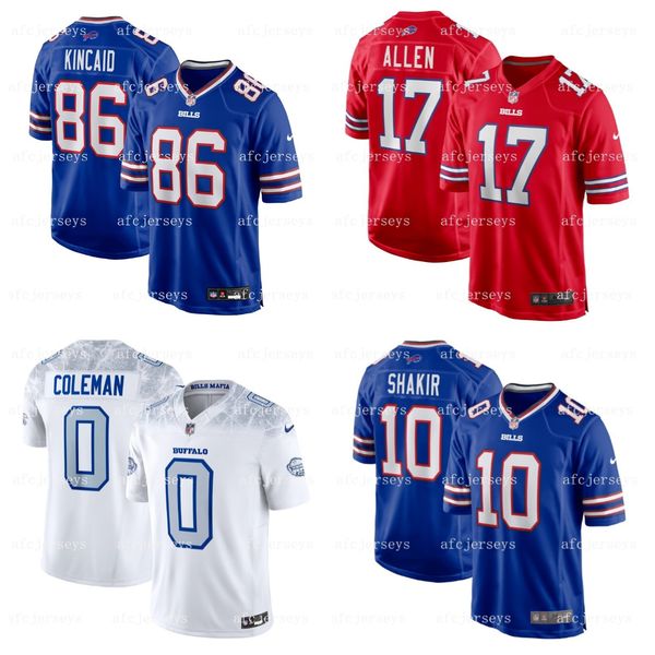 Custom Football Jerseys For S-7XL Josh Allen 91 Ed Oliver Josh Allen Terrel Bernard Gabriel Davis DaQuan Jones Jerseys