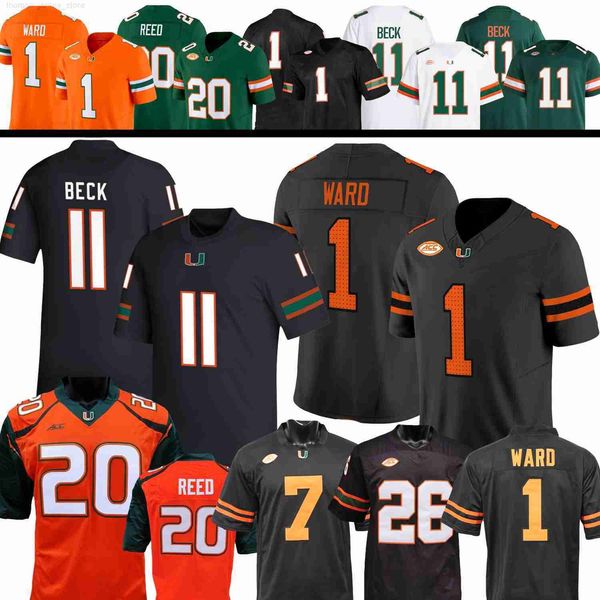 Miami Football Jersey College Carson Beck Rueben Bain CJ Daniels Mark Fletcher Jr Akheem Mesidor Toney Taylor Robinson Walden II Wil
