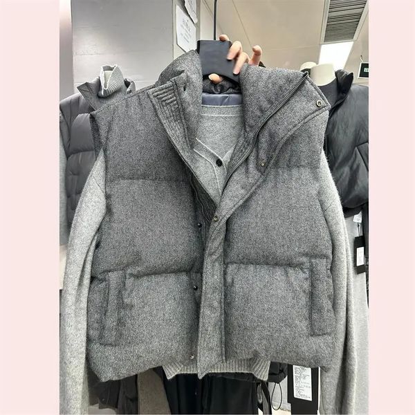 Korea Chic Streetwear Personalized Vest Short Parkas Casual Elegant Coat Advanced High Street Moda All-match Women Jacket 251226BJ