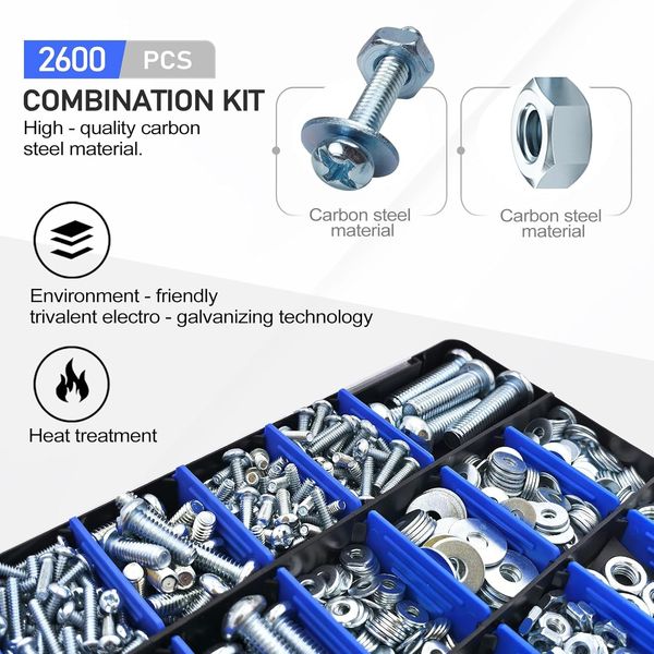 2600 Piece Bolt And…