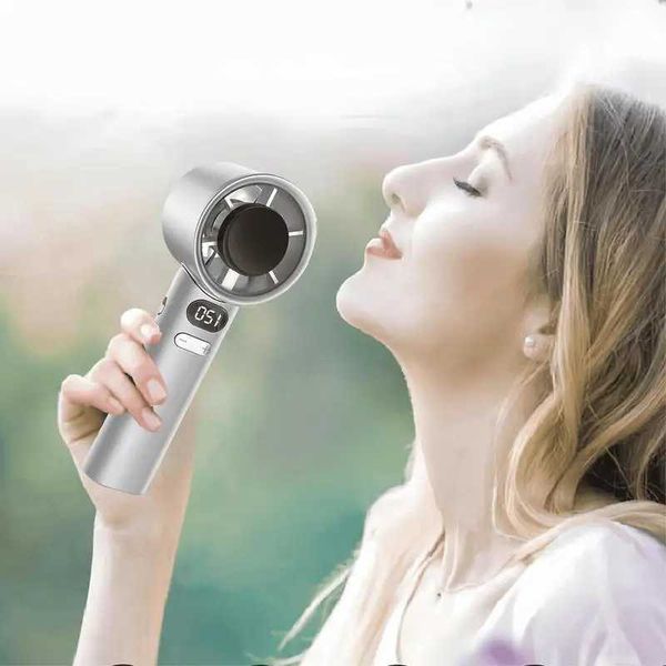 Portable handheld fan USB rechargeable mini fan with digital display small electric fan for outdoor camping XJ250702