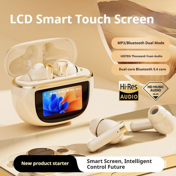 New Smart Color Screen Multi-Function Touchscreen Wireless Bluetooth Earbuds In-Ear Digital Display Noise Cancelling Long Battery Life