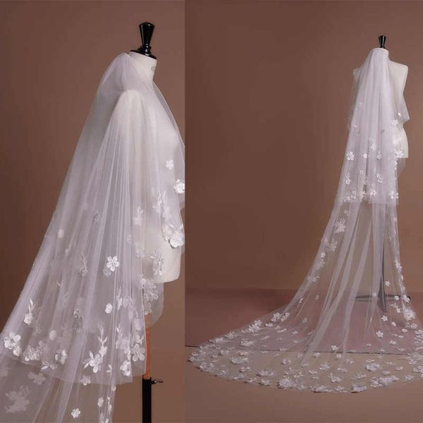 Luxury One Layer wedding Veil Cathedral Length Tulle Bridal Veil With Comb Ivory White Veils Accessories Customized