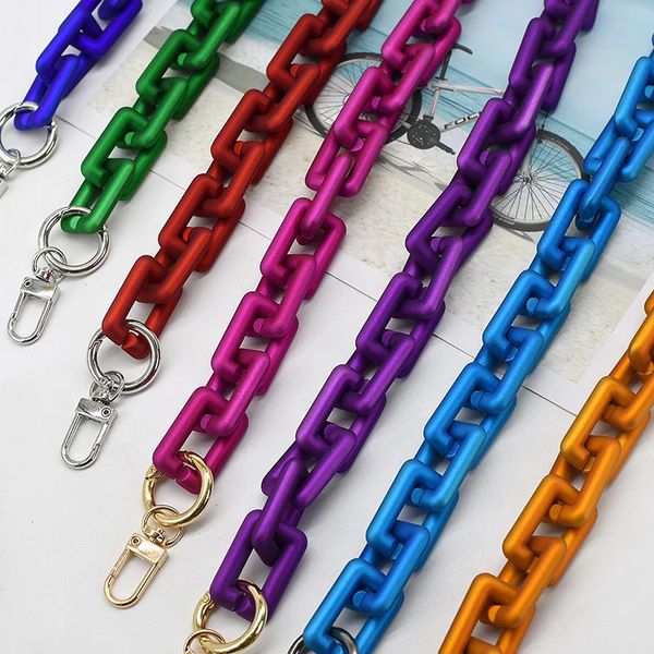 Chic Plastic Solid Color Or Mix Color In 20mm*30mm Messenger Handbags Belt Women Acrylic Shoulder Bag Strap Lacquer chain 250704