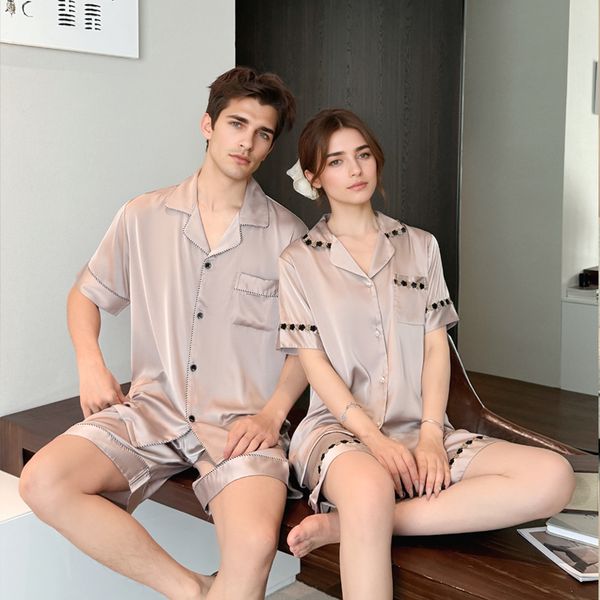 Summer Ice Silk Nightgown for Women Acetate Silk Short-Sleeve Cardigan Set Couple's Homewear, Ivory
Summer Ice Silk Nightgown for Women Acetate Silk Short-Sleeve Cardigan Set Couple's Homewear, Ivory