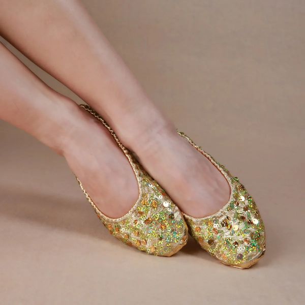 1pair/lot woman belly dancing sequin shoes lady dancing soft indoor shoes 250703