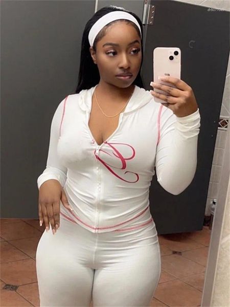 Women's Two Piece Pants 2025 Spring Fashion Casual Sets Long Sleeve Zipper Hoodie Tops And Streetwear White 2 Set Outfits 
Women's Two Piece Pants 2025 Spring Fashion Casual Sets Long Sleeve Zipper Hoodie Tops And Streetwear White 2 Set Outfits