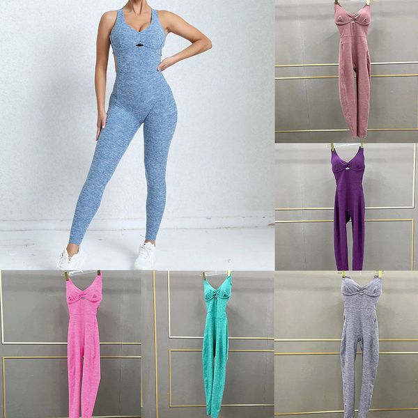 Nylon Pad Women Yoga Set Rompers Fashionable One Piece Jumpsuit Non-pilling, non-fuzzing and highly elastic Body-shaping sportswear