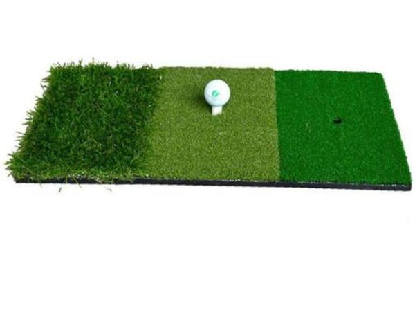 12039039x24039039Golf Hitting Mat Indoor Outdoor Backyard TriTurf Golf Mat with Tees Hole Practice Golf Protable Trai8373347