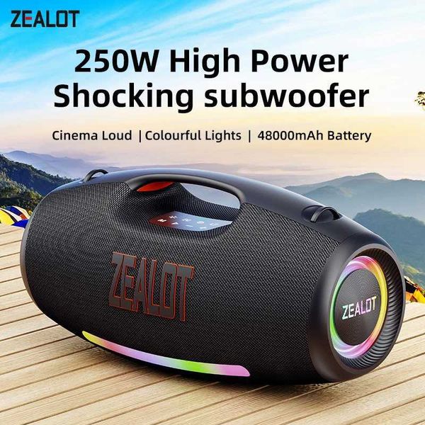 ZEALOT-S89 250W Waterproof Portable Loud Bluetooth Speaker Wireless Outdoor Boombox SubwooferTriple Passive Radiators-Deep Bass R250708