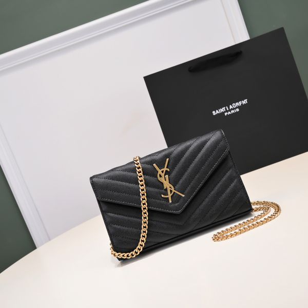 Designer Bag Shoulder Bag Elegant Metal Chain Crossbody Bag Envelope Wallet Classic Casual Style Leather Wallet Popular Style High Quality Handbag, Y-17-23cm
Designer Bag Shoulder Bag Elegant Metal Chain Crossbody Bag Envelope Wallet Classic Casual Style Leather Wallet Popular Style High Quality Handbag, Y-17-23cm