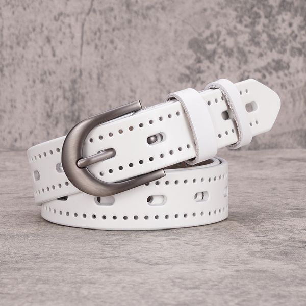 Womens Leather Decorative Jeans with Hollow-Cut Belt - Retro Cowhide Needle Fastening, 2-4*100cm
Womens Leather Decorative Jeans with Hollow-Cut Belt - Retro Cowhide Needle Fastening, 2-4*100cm