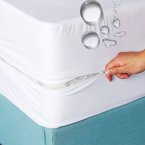 Waterproof Bed Bug Proof Mattress Cover with Zipper All-inclusive Anti-mite Bedspreads Fitted Sheet Queen Bed Cover King Size