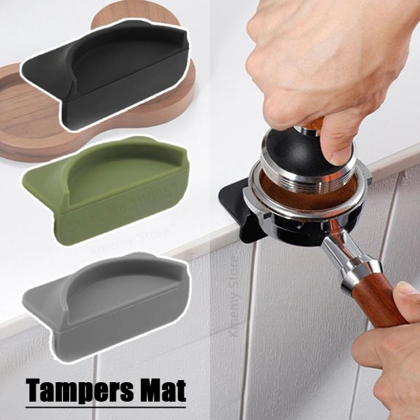 Universal Espresso Coffee Tampers Mat Station Press Tampering Holder Corner Mat Pad Silicone Coffeeware Tamping Barista WDT Tool