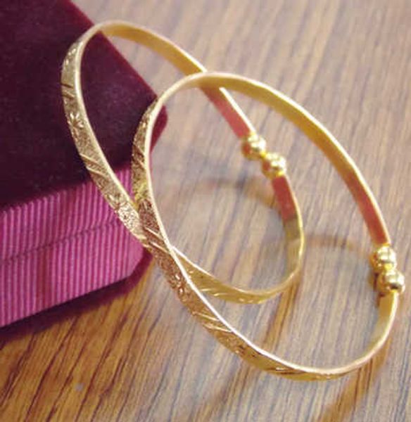 Infant Bangles Bracelet Gold Color Bells Heart Love Pendant Baby Girl Boy Jewelry Anklet Bangles Newborn Baby Lovely Bracelets z250710